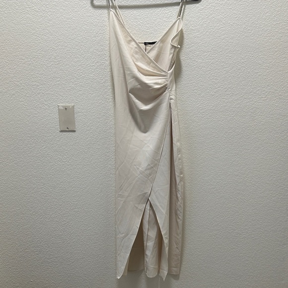 Zara Cream Slip Dress with Cowl Neck and Backless Design - Picture 1 of 6